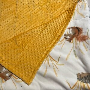 Home made never used yellow white on yellow minky